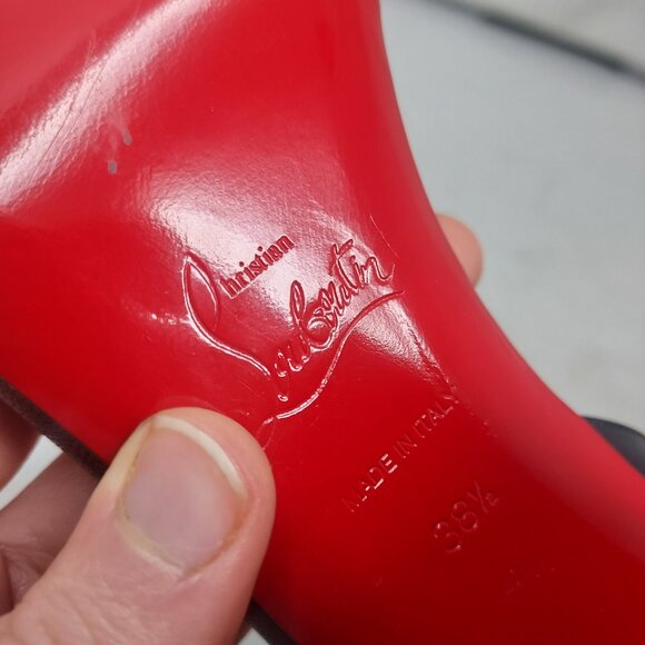 CHRISTIAN LOUBOUTIN Miss Sabina Black Ankle Strap Block Heel Sandal - Picture 4 of 11